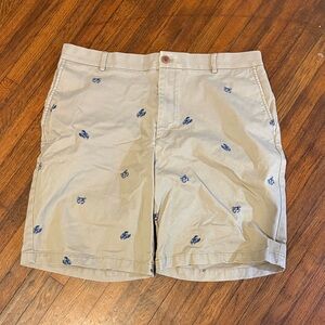 Izod Khaki Shorts with Navy Embroidery